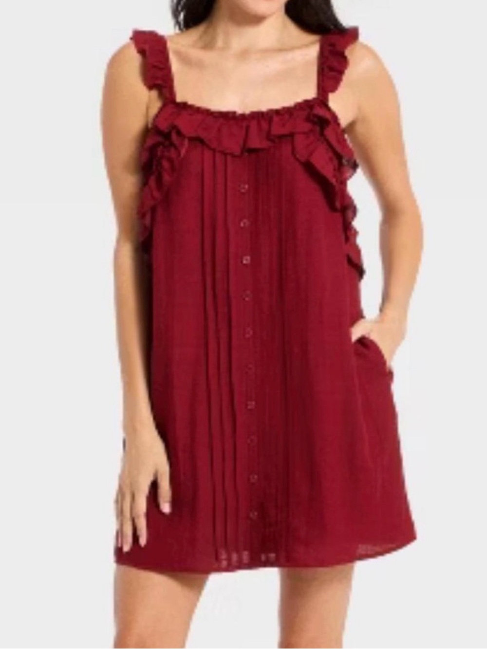 Universal Thread Burgundy Ruffle Mini Dress